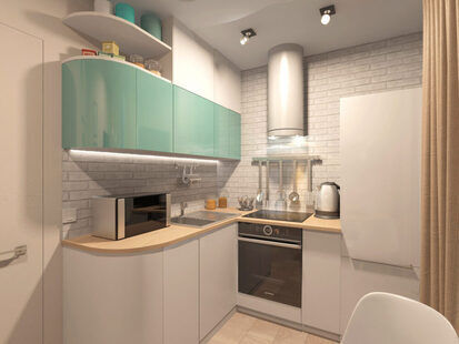 Фото № 5: Дизайн-проект однокомнатной квартиры 37.9  м² Скандинавский стиль п-44т, секция 2-1