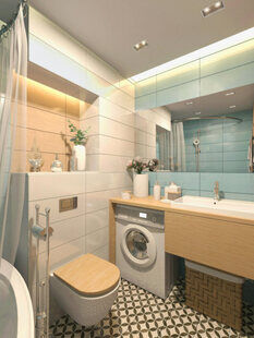 Фото № 2: Дизайн-проект однокомнатной квартиры 37.9  м² Скандинавский стиль п-44т, секция 2-1