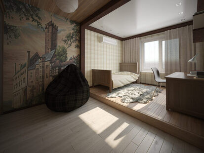 Фото № 3: Дизайн-проект детской 13.3  м² стиль Кантри для ЖК Современный