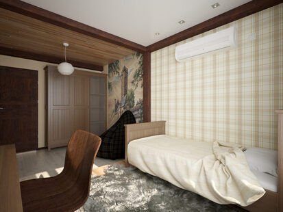 Фото № 2: Дизайн-проект детской 13.3  м² стиль Кантри для ЖК Современный