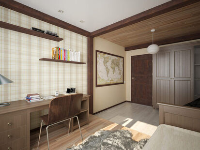 Фото № 2: Дизайн-проект трехкомнатной квартиры 87.4  м² стиль Кантри для ЖК Современный