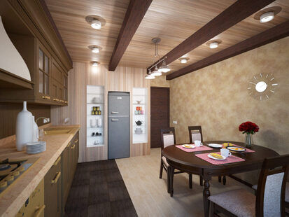 Фото № 3: Дизайн-проект трехкомнатной квартиры 87.4  м² стиль Кантри для ЖК Современный