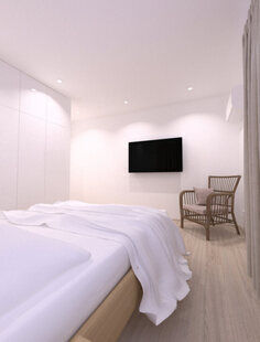 Фото № 2: Дизайн-проект спальни 9.9  м² Скандинавский стиль для ЖК Триколор