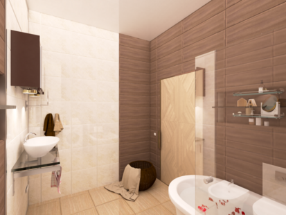 Фото № 3: Дизайн-проект совмещенного санузла 5.0  м² стиль Модернизм для ЖК Ника Парк