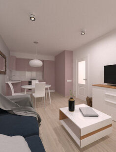 Фото № 1: Дизайн-проект кухни-гостиной 20.8  м² Скандинавский стиль для ЖК Триколор