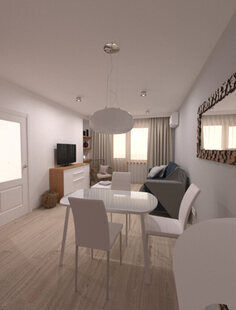 Фото № 3: Дизайн-проект кухни-гостиной 20.8  м² Скандинавский стиль для ЖК Триколор