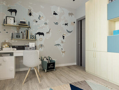 Фото № 2: Дизайн-проект детской 18.5  м² стиль Лофт для ЖК Центральный