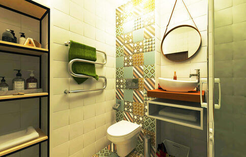 Фото № 1: Дизайн-проект туалета 1.8  м² Скандинавский стиль для ЖК Лазурный