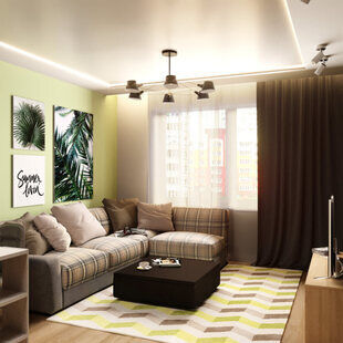 Фото № 3: Дизайн-проект зала 18.5  м² Скандинавский стиль для ЖК Смайлино