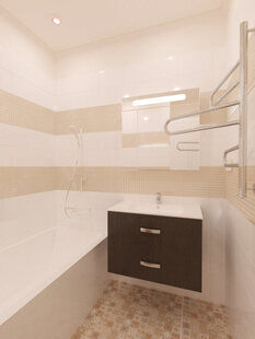 Фото № 2: Дизайн-проект ванной 4.8  м² Скандинавский стиль для ЖК Афродита-2