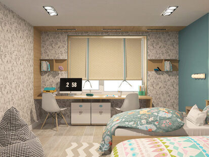 Фото № 1: Дизайн-проект детской 21.0  м² Скандинавский стиль для ЖК Смайлино