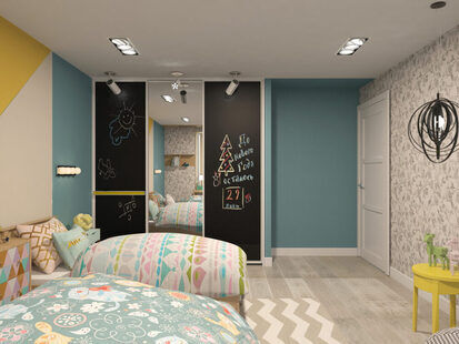 Фото № 2: Дизайн-проект детской 21.0  м² Скандинавский стиль для ЖК Смайлино