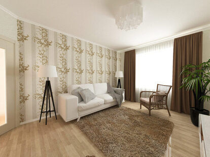 Фото № 1: Дизайн-проект зала 15.5  м² Скандинавский стиль для ЖК Афродита-2