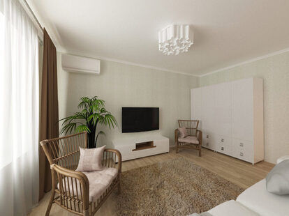 Фото № 3: Дизайн-проект зала 15.5  м² Скандинавский стиль для ЖК Афродита-2