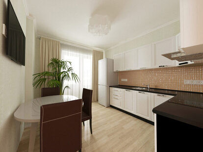 Фото № 1: Дизайн-проект кухни 11.9  м² стиль Скандинавский для ЖК Афродита-2