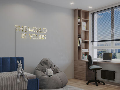 Фото № 5: Дизайн-проект трехкомнатной квартиры 91.66  м² Стиль Модернизм для ЖК Домашний