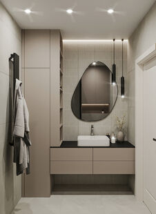 Фото № 2: Дизайн-проект трехкомнатной квартиры 91.66  м² Стиль Модернизм для ЖК Домашний