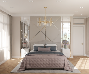 Фото № 4: Дизайн-проект трехкомнатной квартиры 71.9  м² Стиль Арт-Деко для ЖК Геометрия