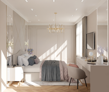 Фото № 1: Дизайн-проект трехкомнатной квартиры 71.9  м² Стиль Арт-Деко для ЖК Геометрия