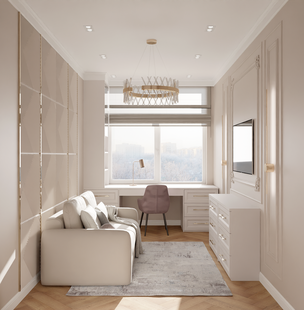 Фото № 5: Дизайн-проект трехкомнатной квартиры 71.9  м² Стиль Арт-Деко для ЖК Геометрия