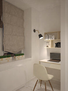 Фото № 3: Дизайн-проект зала 21.5  м² Скандинавский стиль для ЖК Квартал Авиаторов