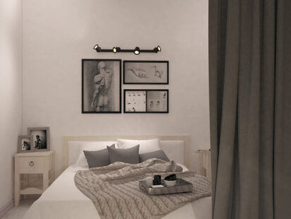 Фото № 3: Дизайн-проект однокомнатной квартиры 47.0  м² Скандинавский стиль для ЖК Квартал Авиаторов