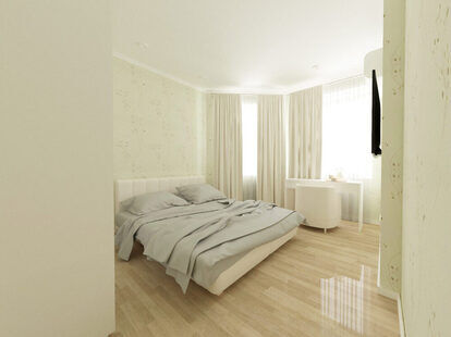 Фото № 2: Дизайн-проект спальни 12.9  м² Скандинавский стиль для ЖК Афродита-2