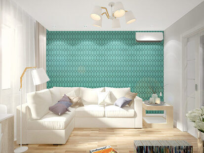 Фото № 2: Дизайн-проект кухни-гостиной 16.2  м² стиль Современная классика для ЖК Эверест