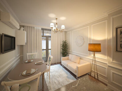 Фото № 1: Дизайн-проект двухкомнатной квартиры 67.6  м² стиль Классика для ЖК Наследие