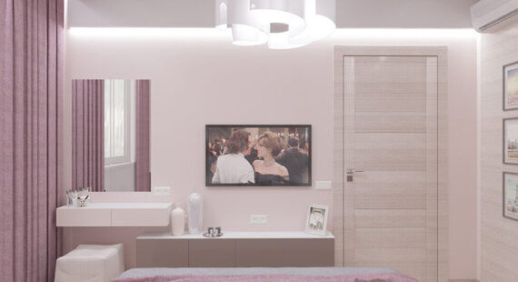 Спальня: готовый дизайн проект в стиле "Минимализм". Площадь 11.4 м² - фото №3