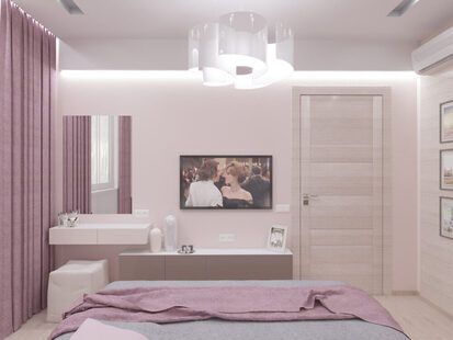 Фото № 3: Дизайн-проект спальни 11.4  м² стиль Минимализм для ЖК Лайт Сити LS