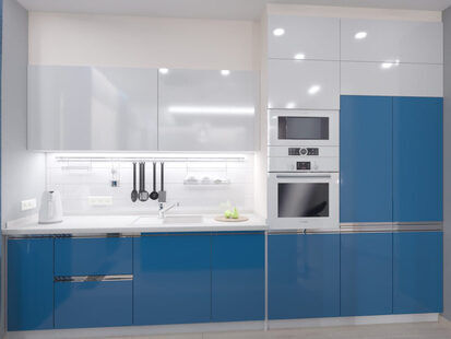 Фото № 3: Дизайн-проект кухни-гостиной 29.8  м² стиль Минимализм для ЖК Лайт Сити LS