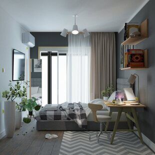 Фото № 3: Дизайн-проект спальни 11.6  м² Скандинавский стиль для ЖК Лайт Сити LS