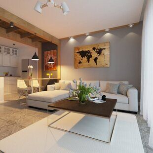 Фото № 1: Дизайн-проект кухни-гостиной 22.2  м² Скандинавский стиль для ЖК Лайт Сити LS