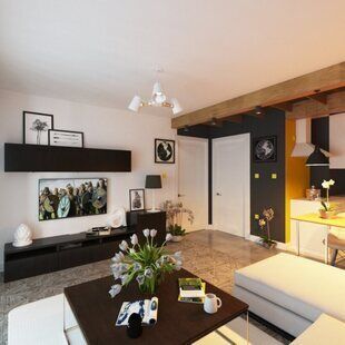 Фото № 2: Дизайн-проект кухни-гостиной 22.2  м² Скандинавский стиль для ЖК Лайт Сити LS