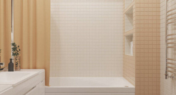 Ванная: готовый дизайн проект в стиле "Современная классика". Площадь 3.3 м² - фото №3