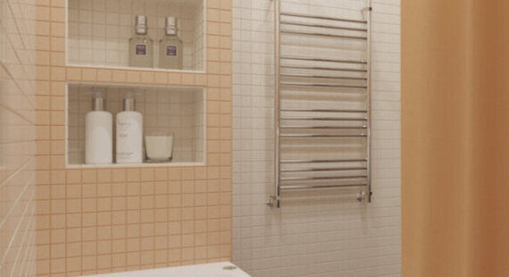 Ванная: готовый дизайн проект в стиле "Современная классика". Площадь 3.3 м² - фото №2