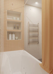 Фото № 2: Дизайн-проект ванной 3.3  м² стиль Современная классика для ЖК Лазурный