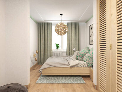 Фото № 1: Дизайн-проект спальни 20.4  м² Скандинавский стиль для ЖК Шевченко