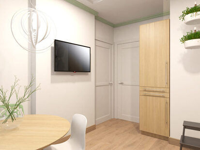 Фото № 3: Дизайн-проект кухни 9.9  м² Скандинавский стиль для ЖК Шевченко