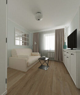 Фото № 5: Дизайн-проект однокомнатной квартиры 24.6  м² Скандинавский стиль для ЖК Эверест