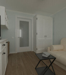 Фото № 4: Дизайн-проект однокомнатной квартиры 24.6  м² Скандинавский стиль для ЖК Эверест