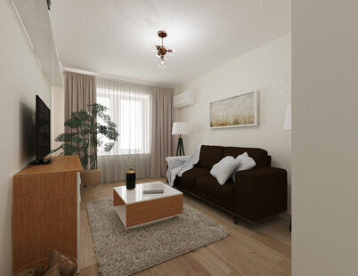 Фото № 1: Дизайн-проект двухкомнатной квартиры 69.4  м² Скандинавский стиль для ЖК Афродита-2