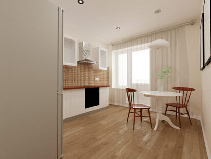 Фото № 4: Дизайн-проект двухкомнатной квартиры 69.4  м² Скандинавский стиль для ЖК Афродита-2