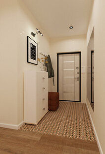 Фото № 3: Дизайн-проект двухкомнатной квартиры 69.4  м² Скандинавский стиль для ЖК Афродита-2