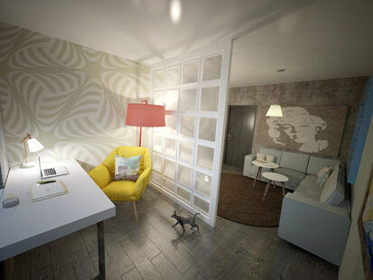 Фото № 1: Дизайн-проект двухкомнатной квартиры 69.5  м² стиль Фьюжн для ЖК Наследие