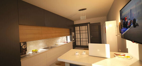 Фото № 3: Дизайн-проект двухкомнатной квартиры 69.5  м² стиль Фьюжн для ЖК Наследие