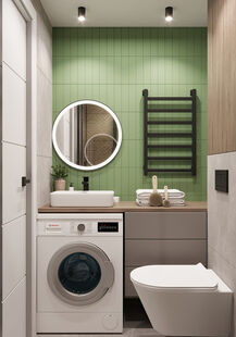 Фото № 2: Дизайн-проект однокомнатной квартиры 27.58  м² Стиль Лофт для апартаментов ильин лофт