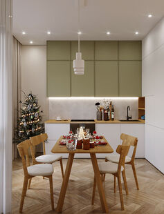 Фото № 3: Дизайн-проект однокомнатной квартиры 44.96  м² Современный стиль для ЖК Регата