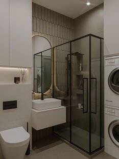 Фото № 5: Дизайн-проект однокомнатной квартиры 44.96  м² Современный стиль для ЖК Регата